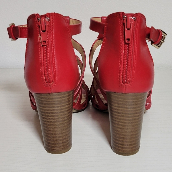 Versital Red Strappy Heeled Sandals - Picture 4 of 8